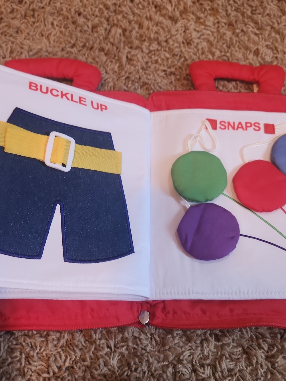 Red Interactive Quiet Book with Colorful Soft Interactive Pages - Picture 7 of 8